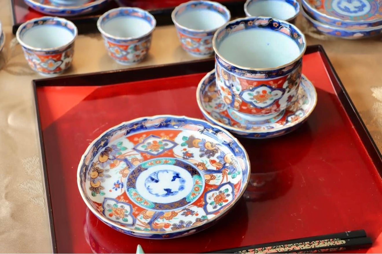 伊万里焼 色絵 柘榴鳥文 猪口 通りもの/Imari small cup | (有)新原美術