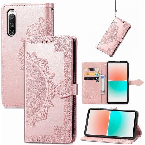 新品》 RuiMi for Sony Xperia 10 Ⅳ 帳型 純色 全6色 花柄 ケース 横 