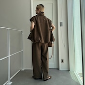 Wジップスウェードvest/ブラウン