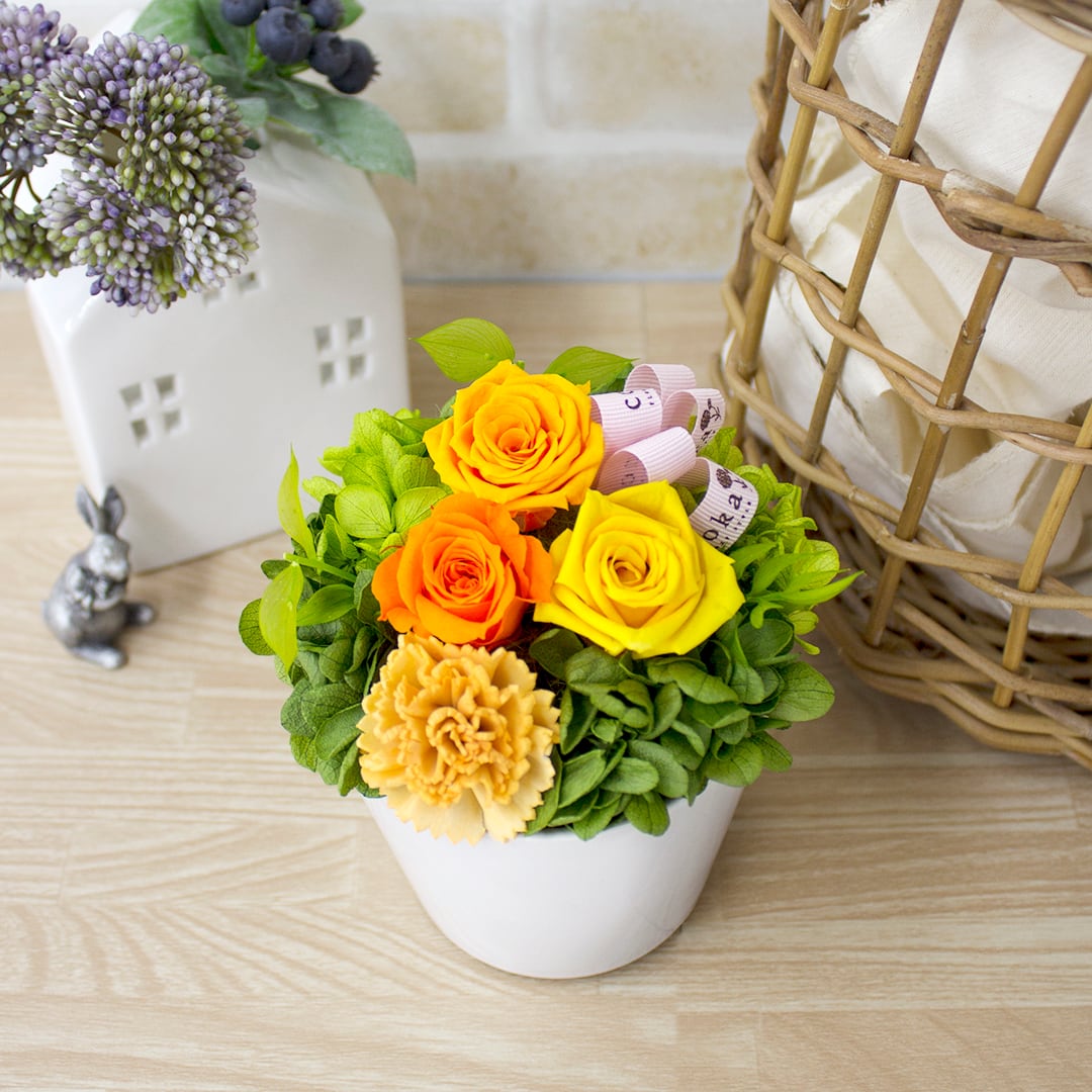 プリザーブドフラワー Conoka Orange Sサイズ Preserved Flower プリザ 枯れない花 プリザオレンジ ギフト プリザーブドフラワーギフト フラワーギフト専門店 Conoka Online Shop お花や観葉植物で記念日を彩る