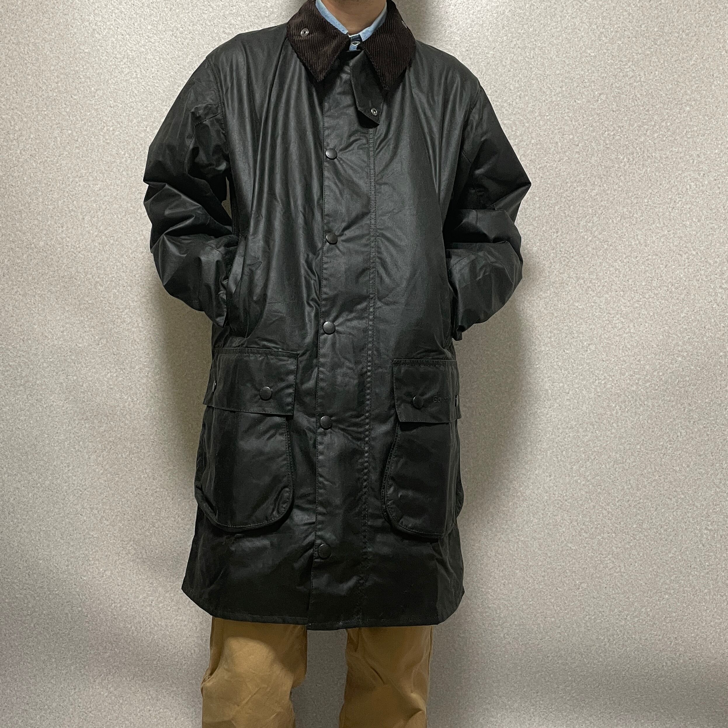 肩幅48cmバブアー barbour border ボーダー sage 36 - ステンカラーコート