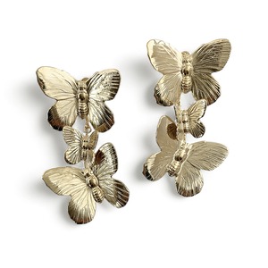 蝶モチーフ・イヤリング＆ピアス【TER-335-GO,SI】