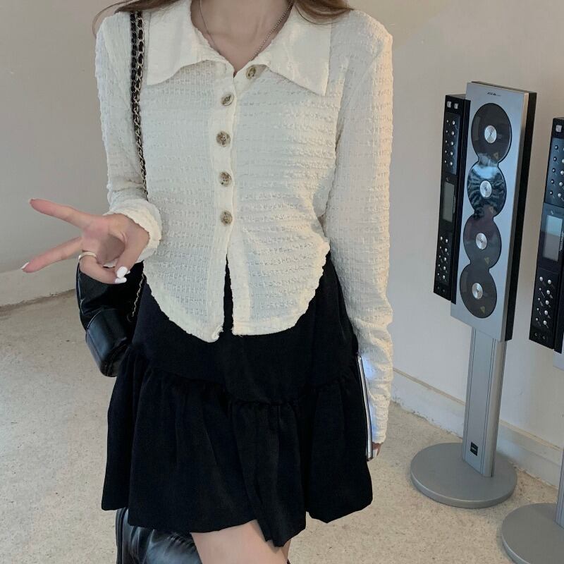 オータムトップス レディースシャツショート ロング 大人ガーリー スウィート キュート カジュアル 秋物 1号婦人99505523322