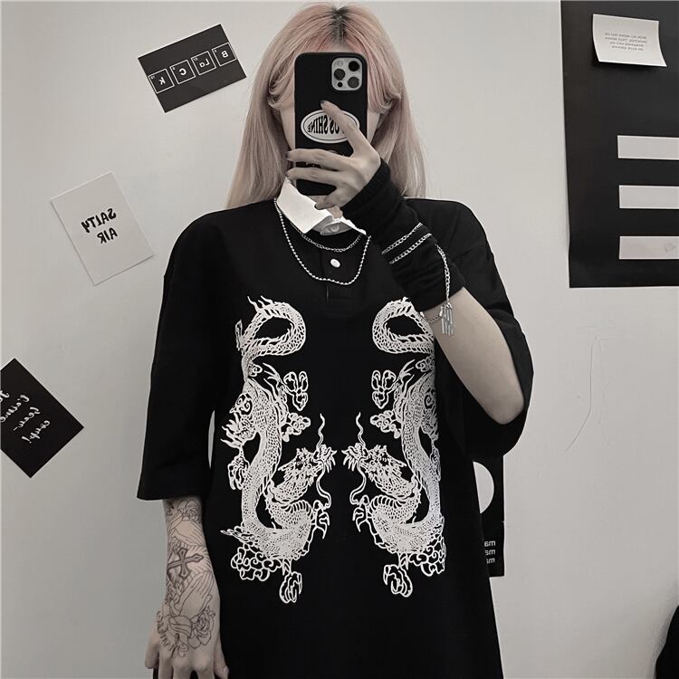 ダークサマールーズ自然派プリントカジュアルTシャツ レディース 夏物 ケッペル90478964759