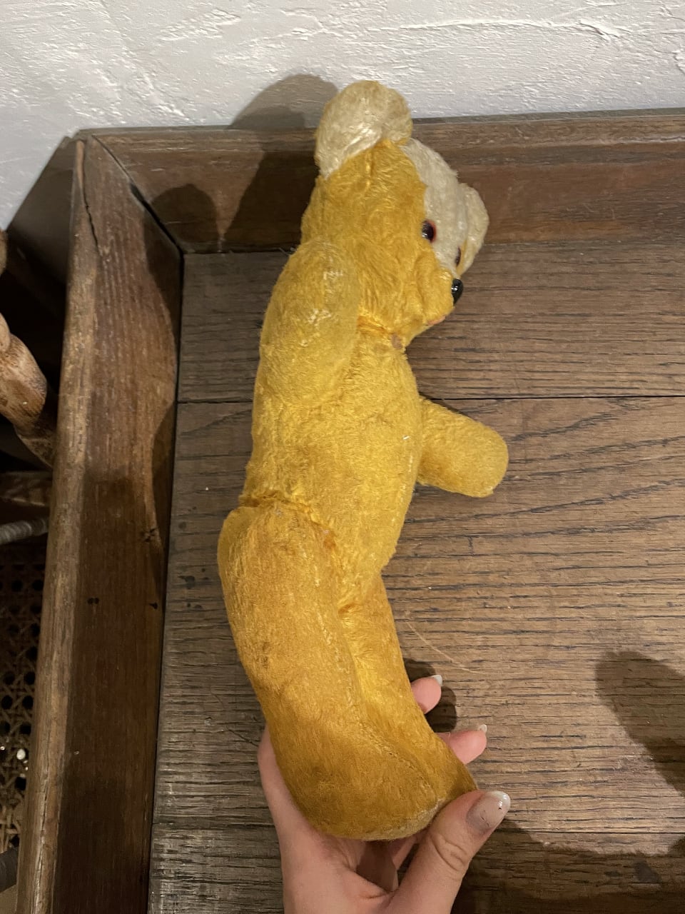 フランスアンティークベア くまぬいぐるみ ゴールドイエロー フランスアンティークベア くまぬいぐるみ ゴールドイエロー