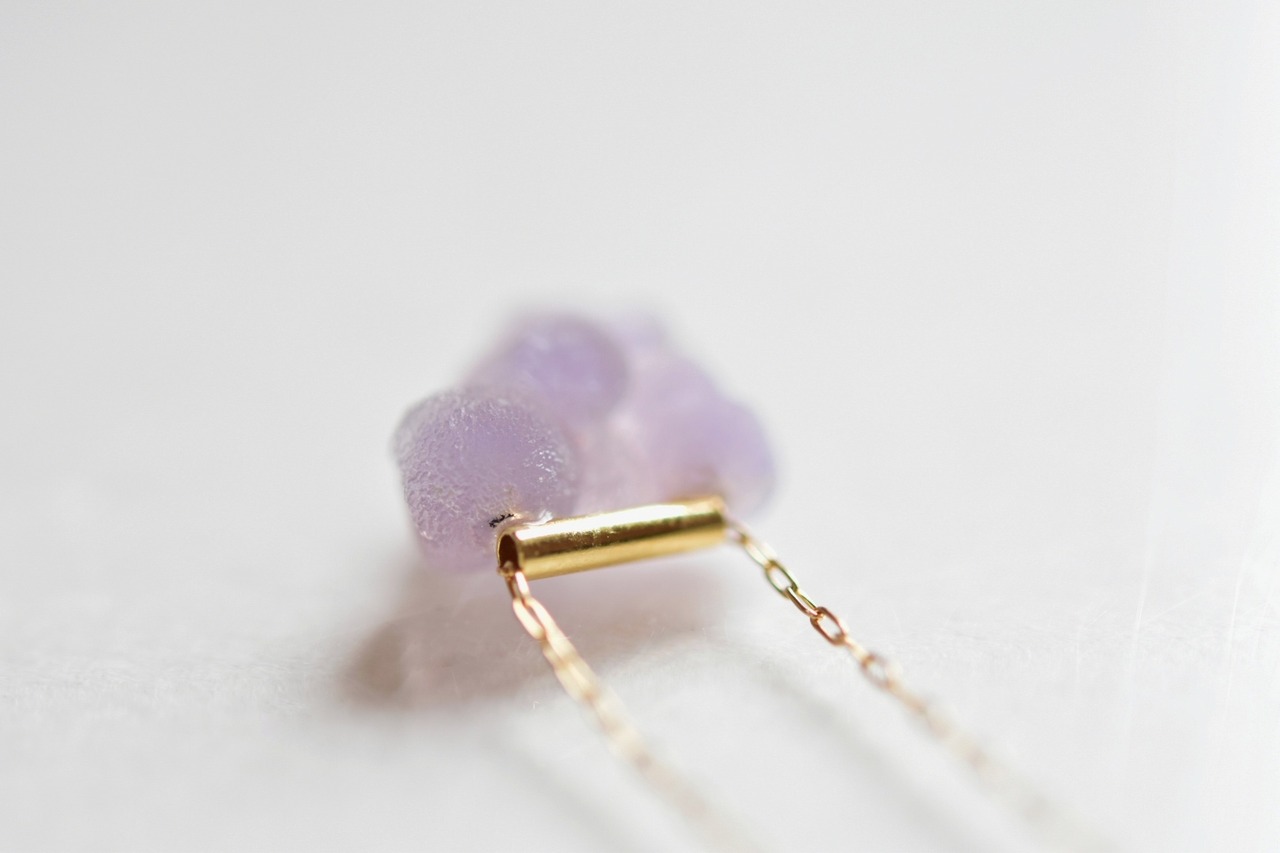 【monaka】Grape stone earrings - グレープストーン