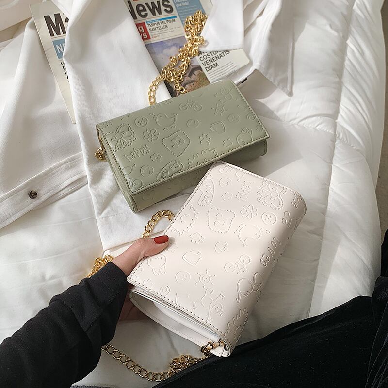 チェーン スクウェア メッセンジャーバッグ 手作りハンドバック43103786534