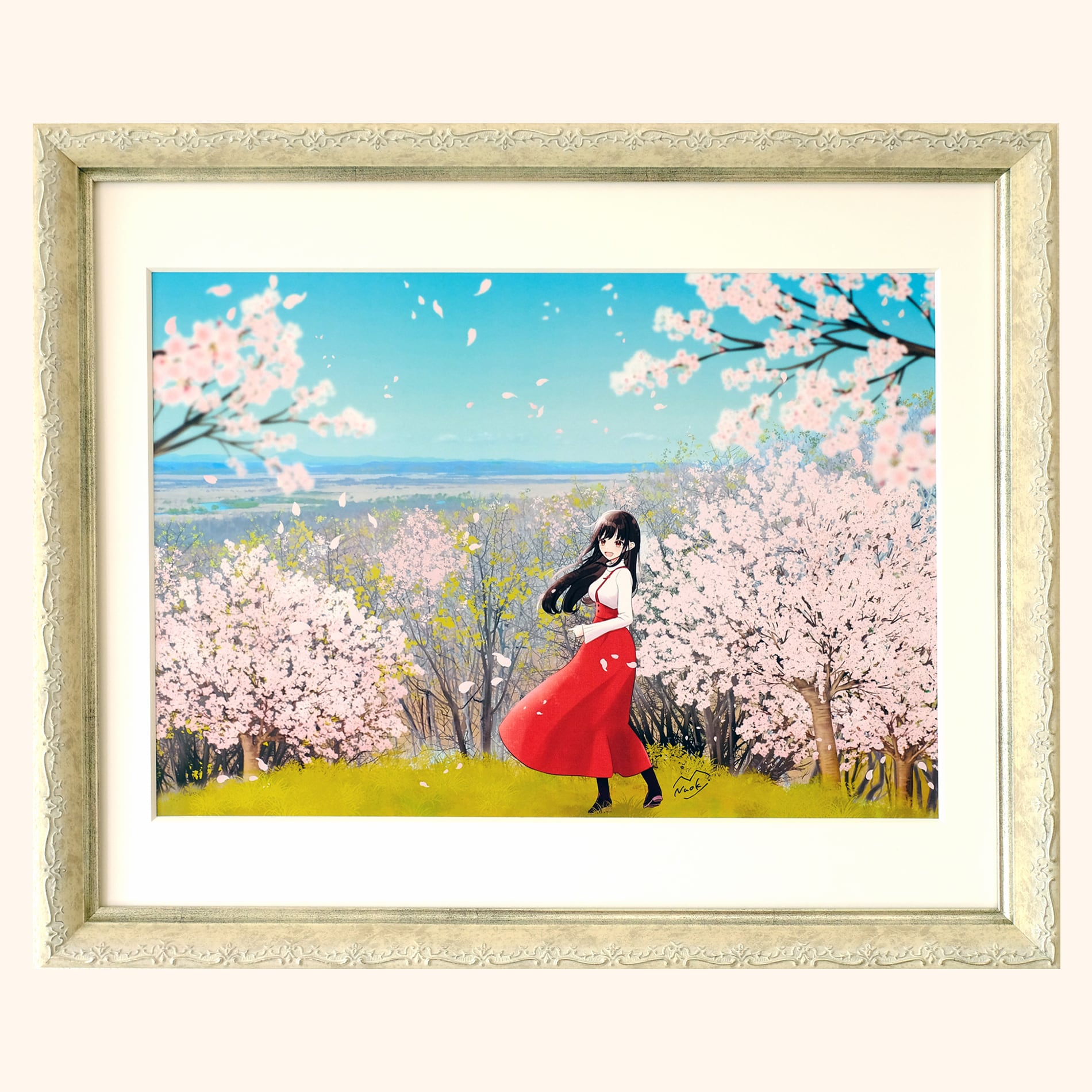 ✨希少✨ななじ眺先生 直筆サイン入りイラスト 額装品 直筆サイン入り