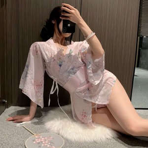 ベビードール 花魁コスプレ セクシー コスプレ ハロウイン  ランジェリー 過激下着 透け感 セット おいらん 2色 bd-jj1202
