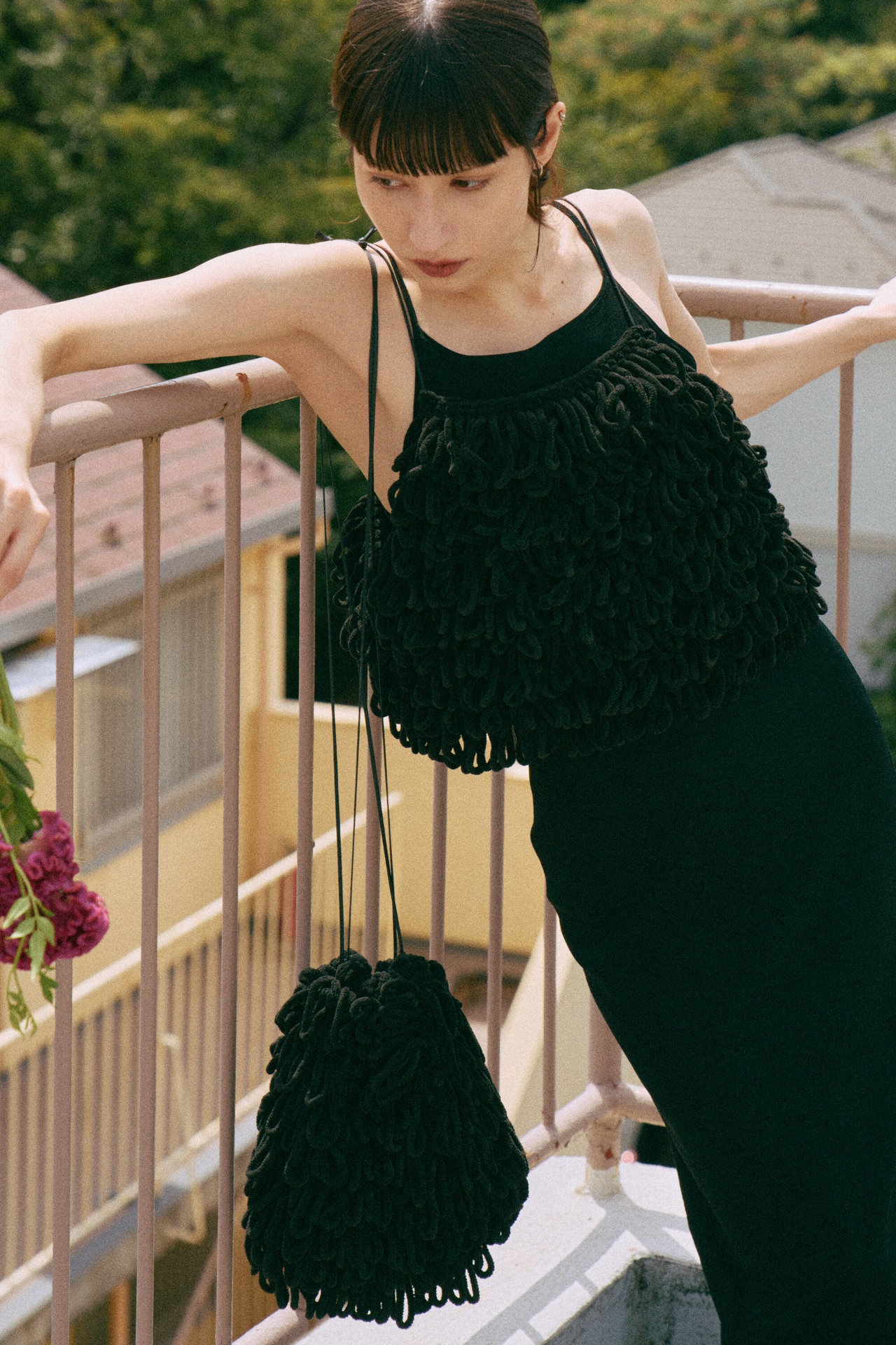 Thick Velvet Loop Monster Cami Hand Knit
