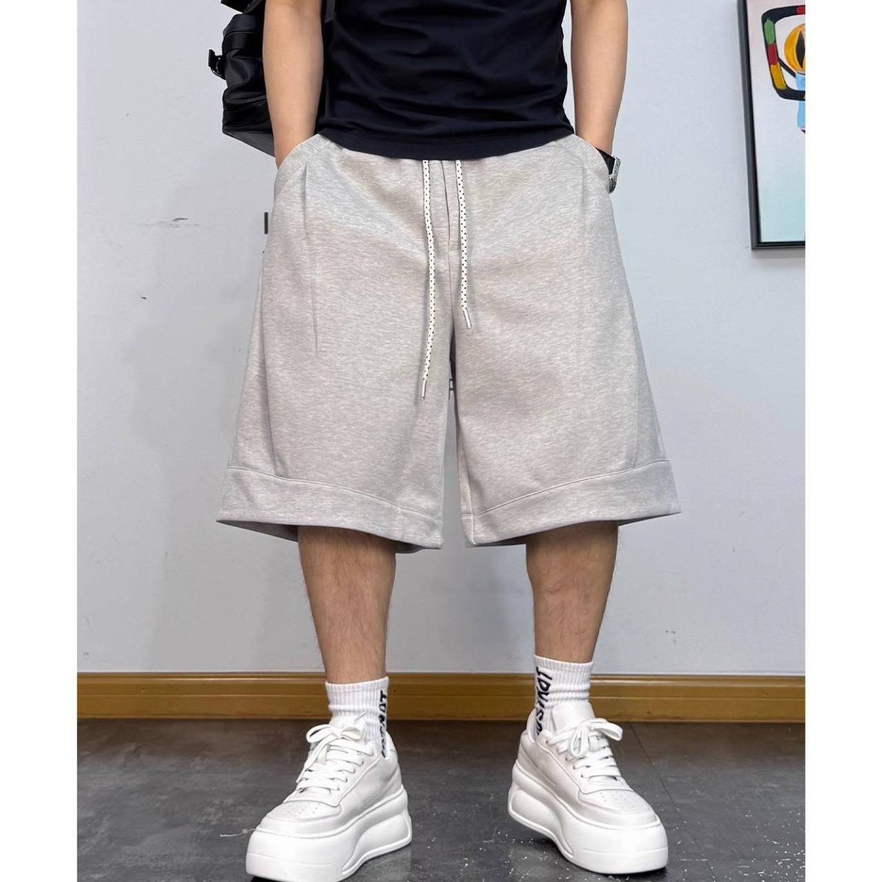Urban drop-crotch sweat shorts 0928 - 6
