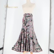 フラメンコ 衣装 エルモサ イベリア HERMOSA IBERIA ファルダ スカート ブラック系 ピンク系 パープル系 グリーン系 黒 緑 紫 ペイズリー柄 模様 伸縮 ストレッチ レッスン 練習着 ダンス パーティ 発表会 華や カラフル ダンスウェア レッスン用