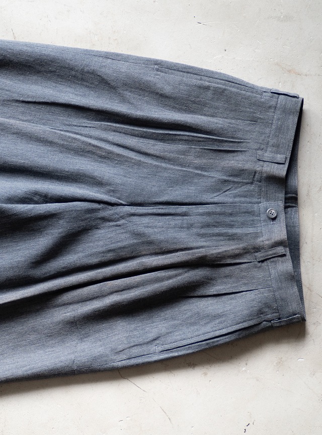 "MR-TESSEL" 1990s Melange 2 tuck trousers