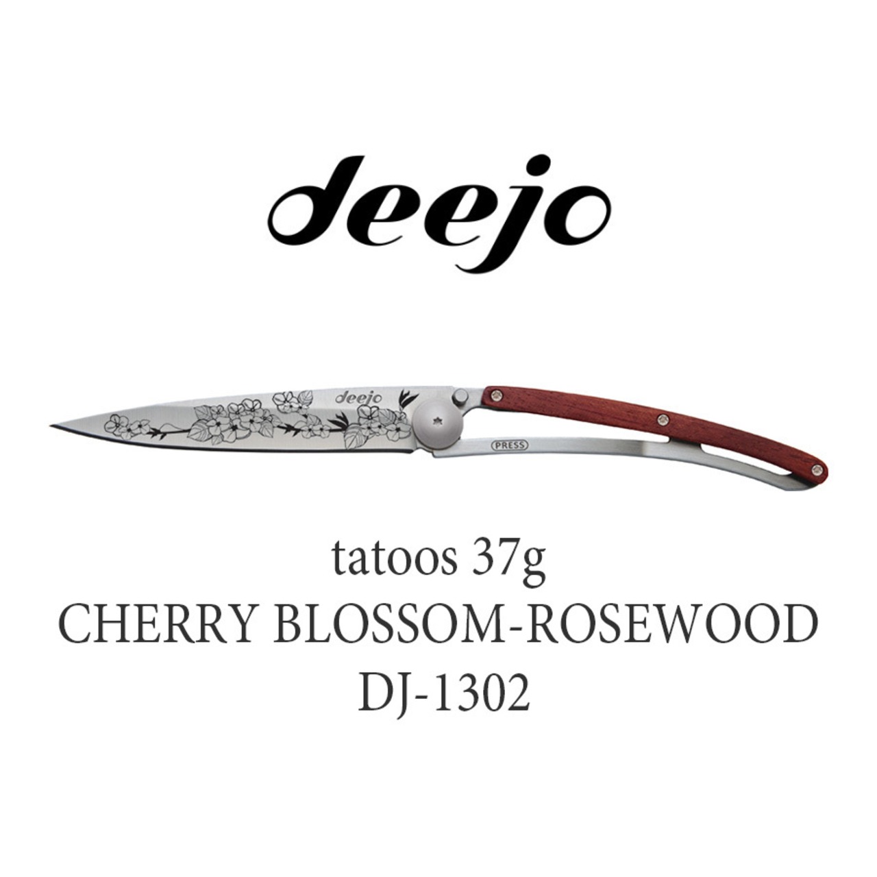 Deejo(ディージョ)　tatoos 37g アウトドア 折りたたみ ポケットナイフ