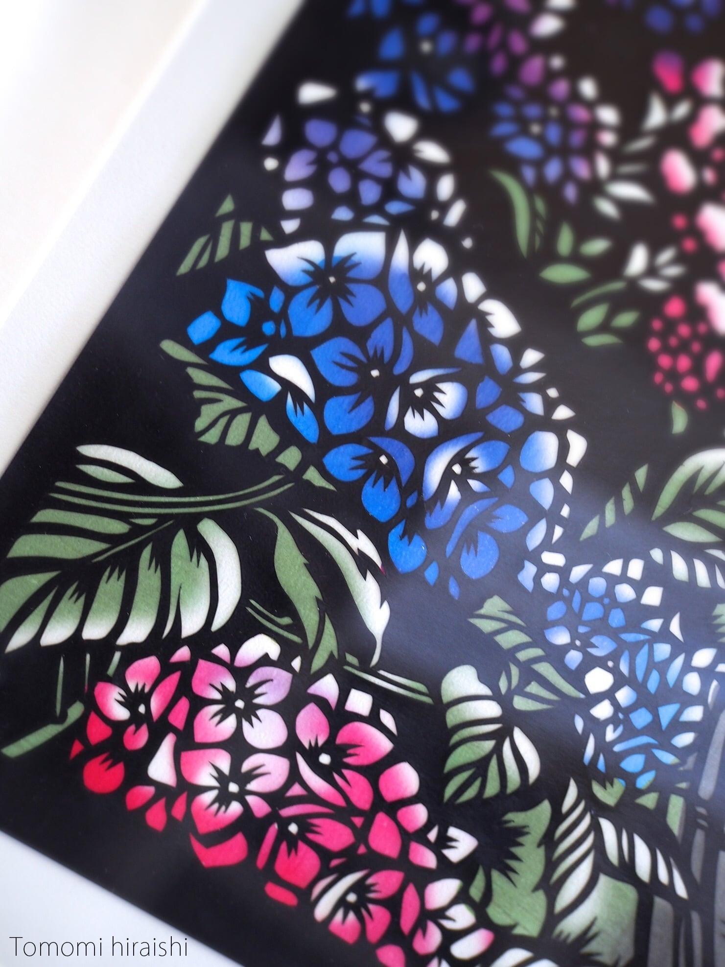 切り絵原画 七色の紫陽花 平石智美online Shop 切り絵原画 七色の紫陽花 平石智美online Shop