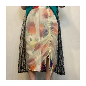 select 12041：shirring slit skirt