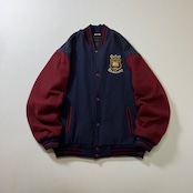 England オックスフォード大学 ウール混 スタジャン ネイビー ボルドー XL 古着