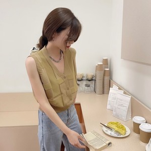 チェックVネックベスト　AJ1050-1816