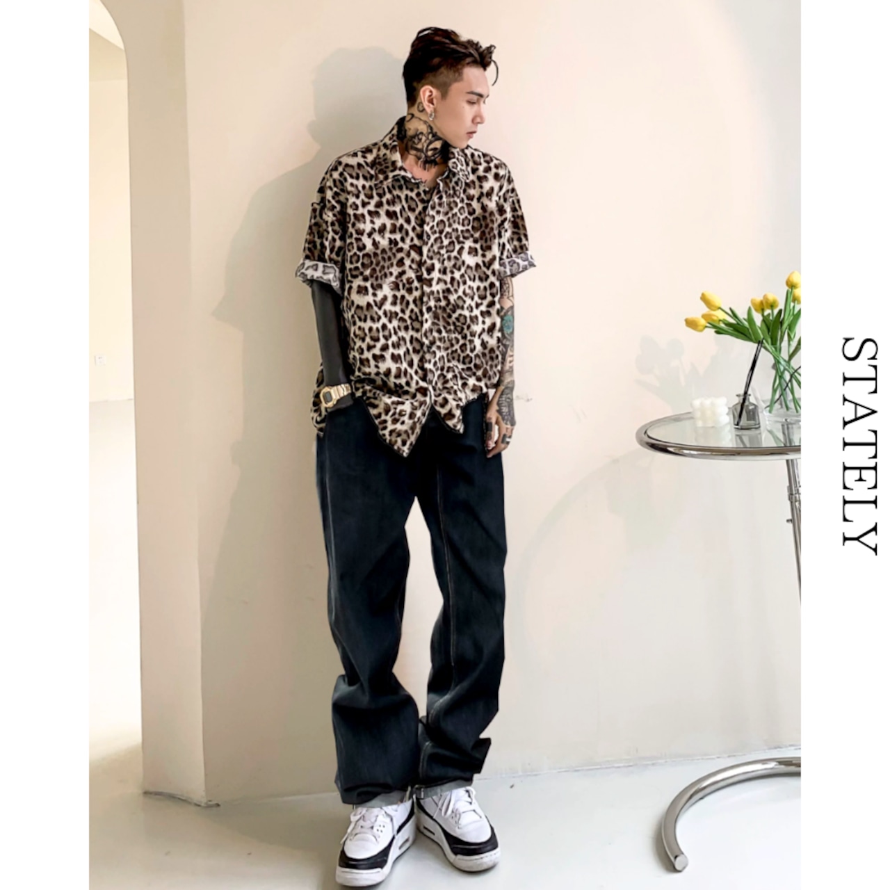 Leopard Flow レオパードシャツ_T291・画像8