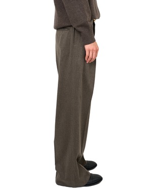 ssstein " WOOL DOESKIN LONG WIDE TROUSERS〔TAUPE〕"