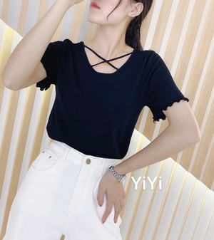 2way クロスストラップデザイントップス AJ111-067-1