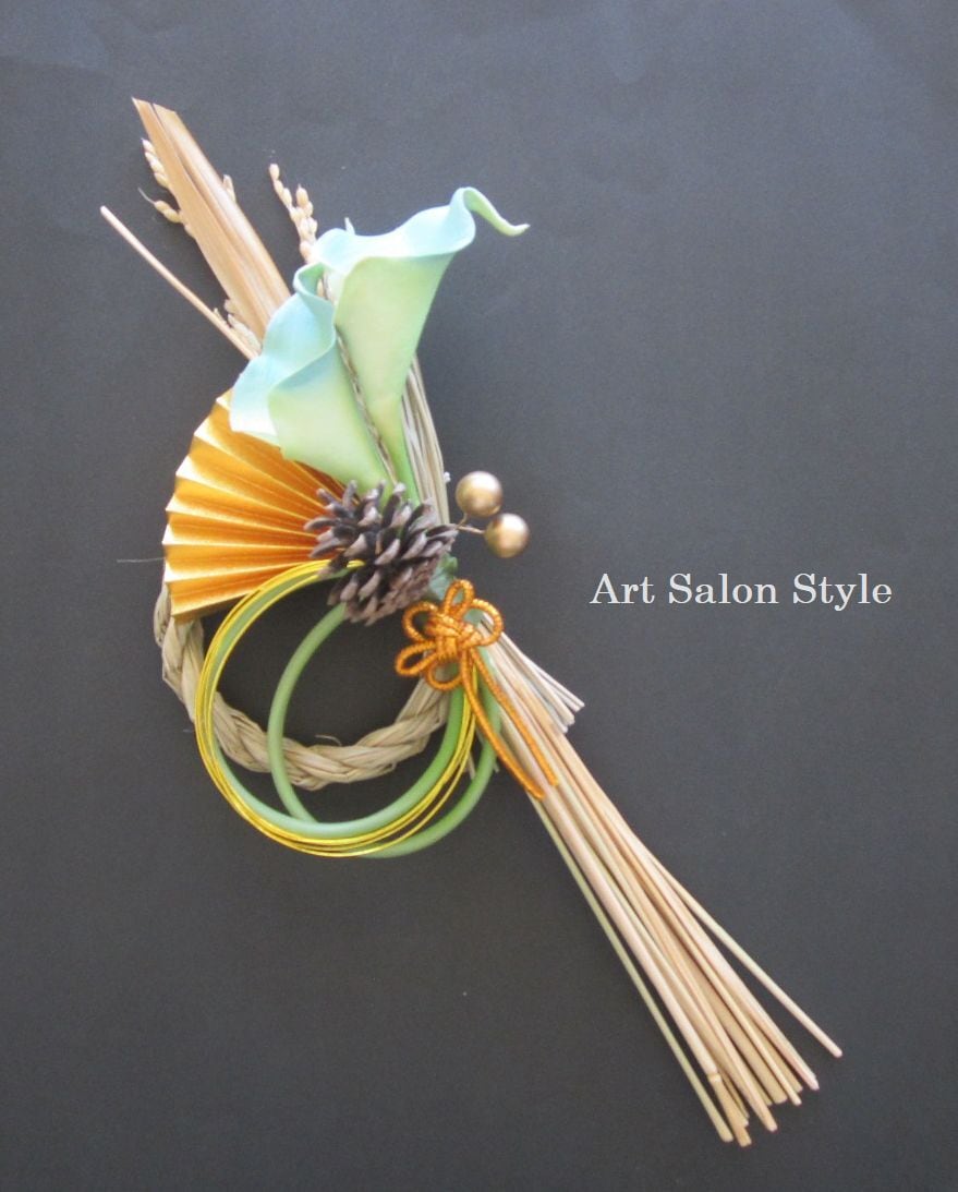 お正月しめ縄飾り 和 ライトブルー色のカラー | artsalonstyle