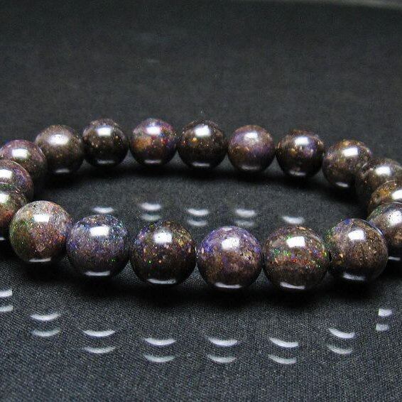 ブラックオパール ブレスレット 11mm 一点物 111-37579