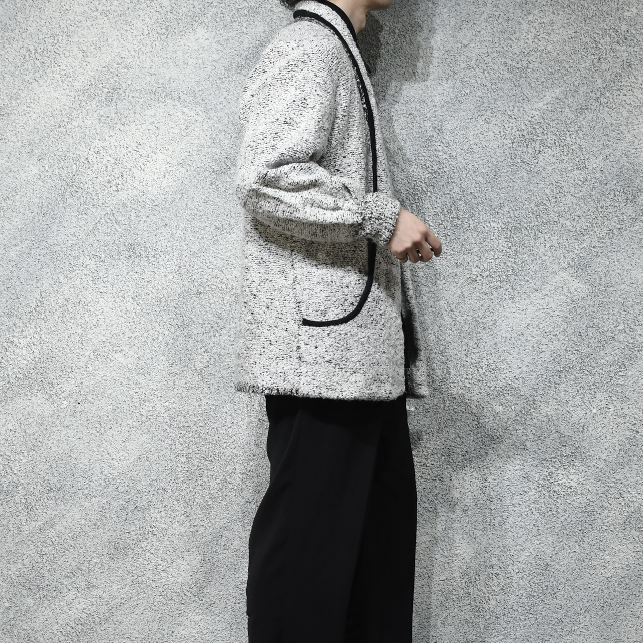 design pile knit cardigan