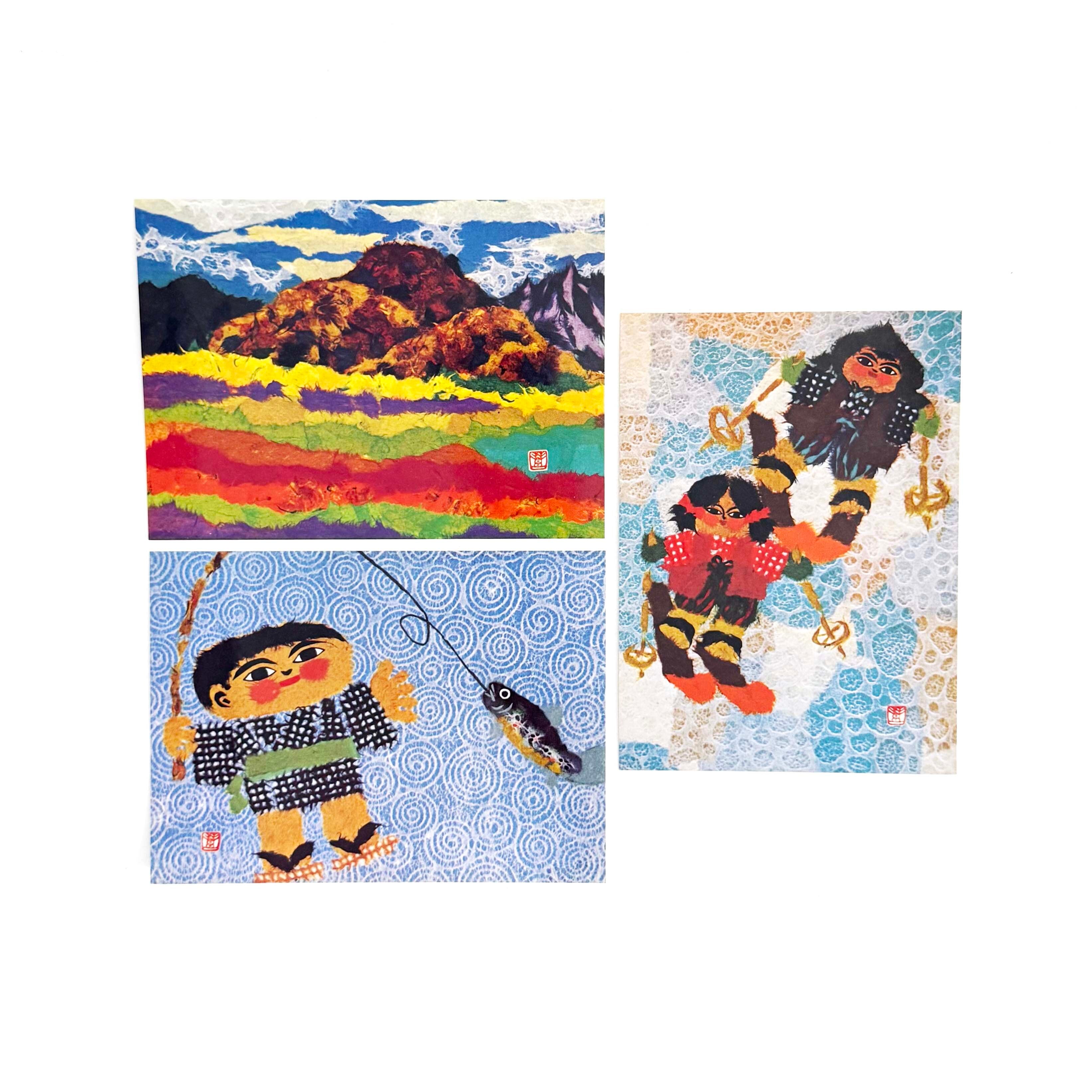 烏山和紙コラージュ作品ポストカードセット（五十嵐豊作）