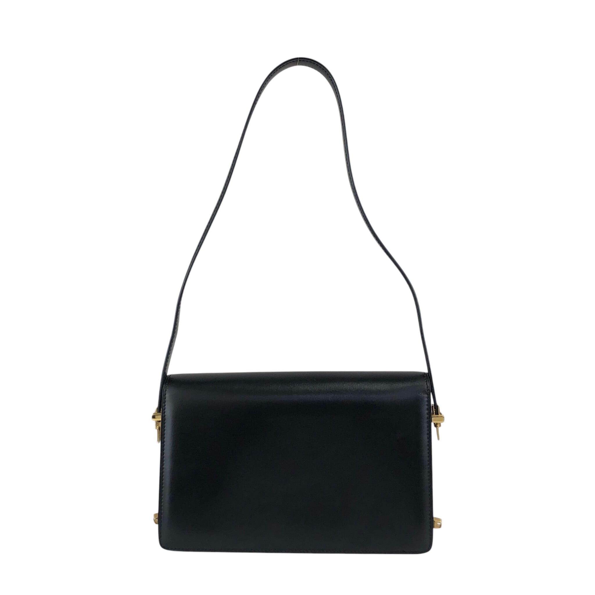 CELINE セリーヌ ショルダーバッグ ブラック ガンチーニ レザー