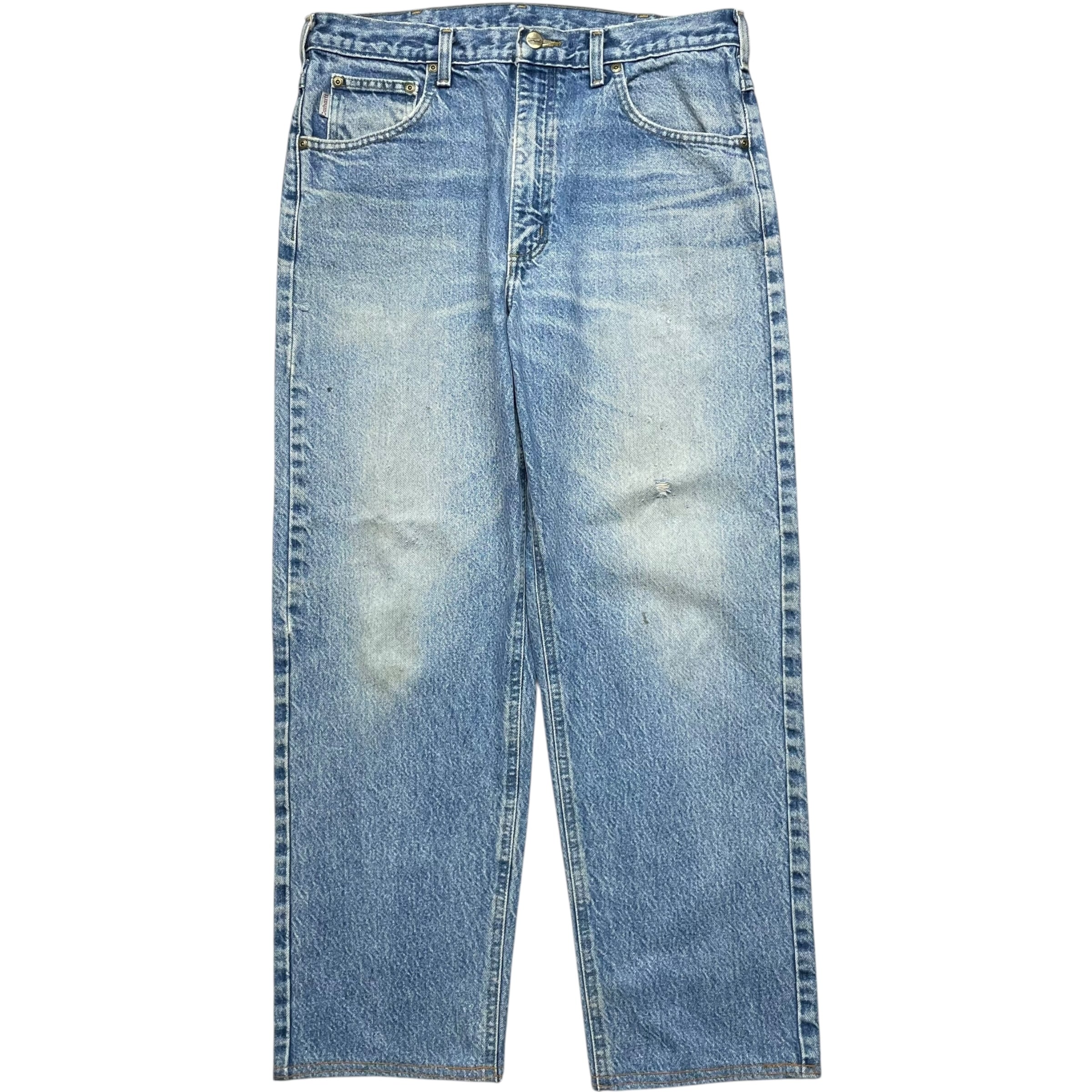 《実寸W34L28》Carhartt カーハート デニムパンツ ダメージ 色落ち no.9015