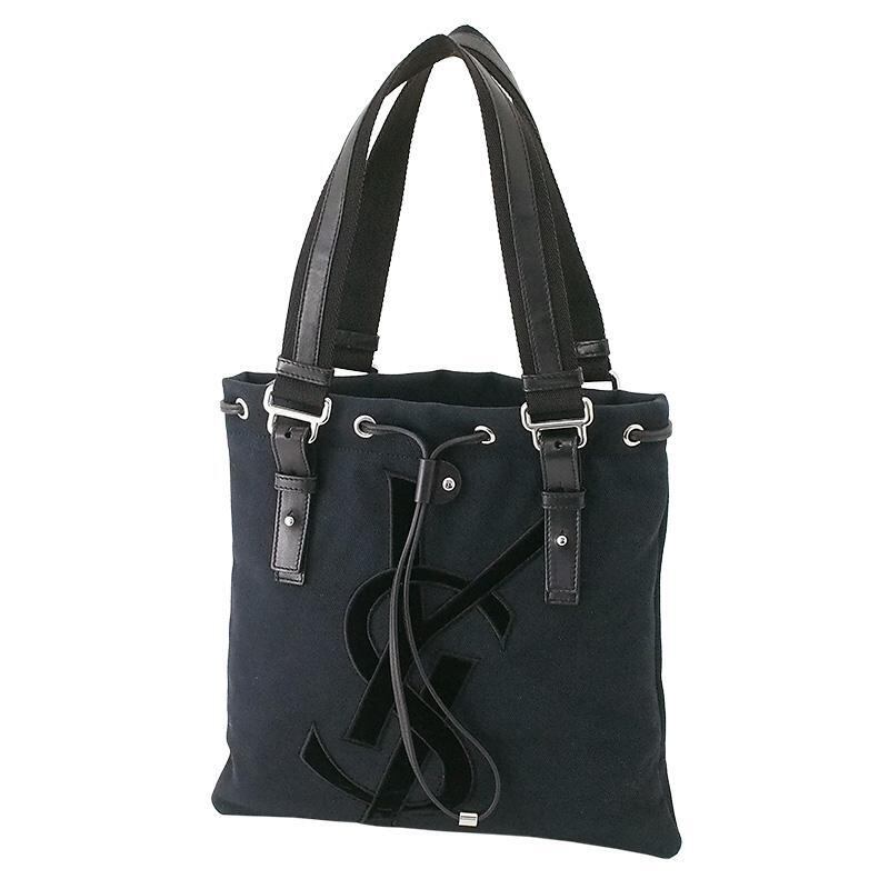 【Yves Saint Laurent】ミニトートバッグ　カサンドラロゴ　黒色 イヴ・サンローラン Yves Saint Laurent カハラ ミニトートバッグ