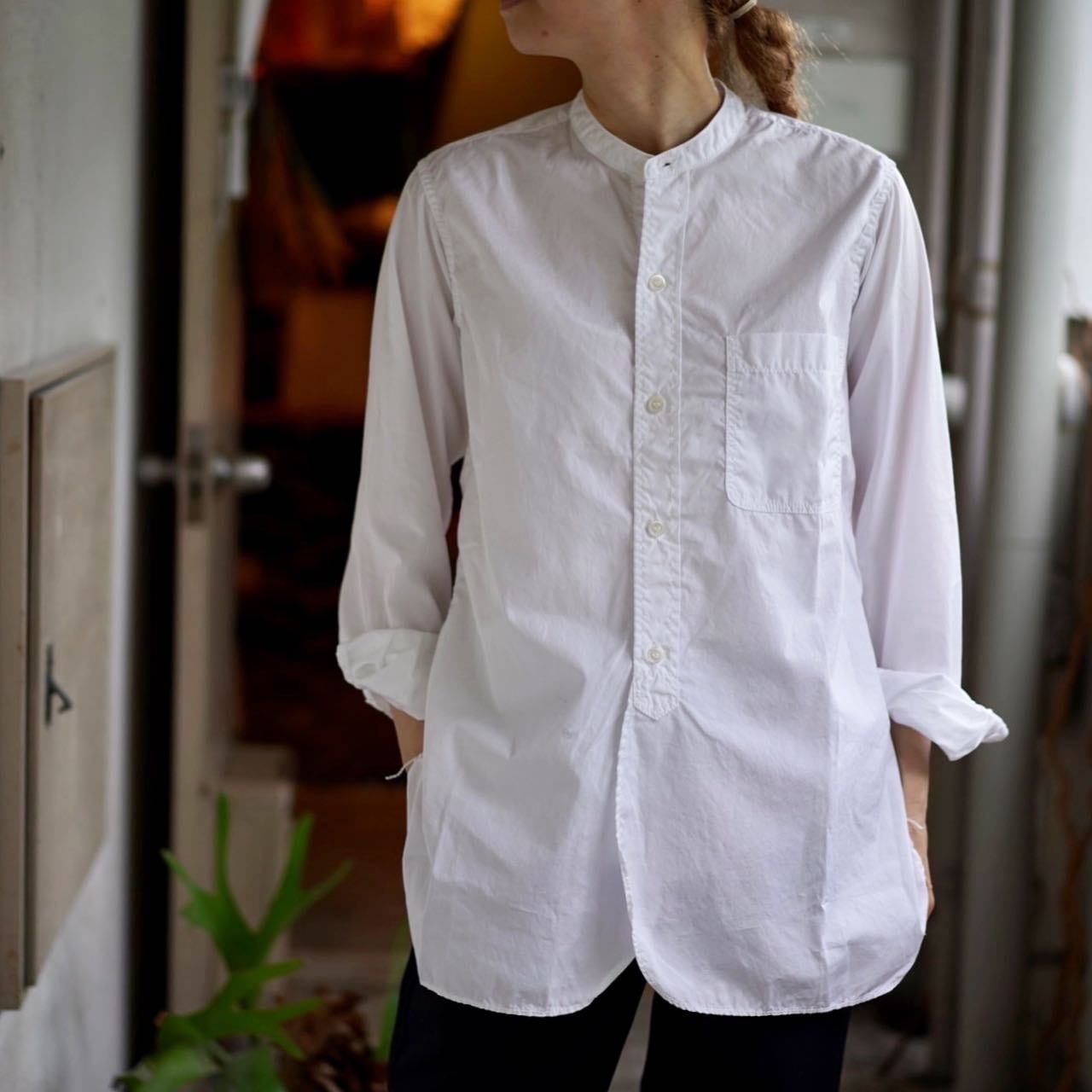 再入荷 sans limite(サンリミット)定番長丈スタンド二本針 white | Debby