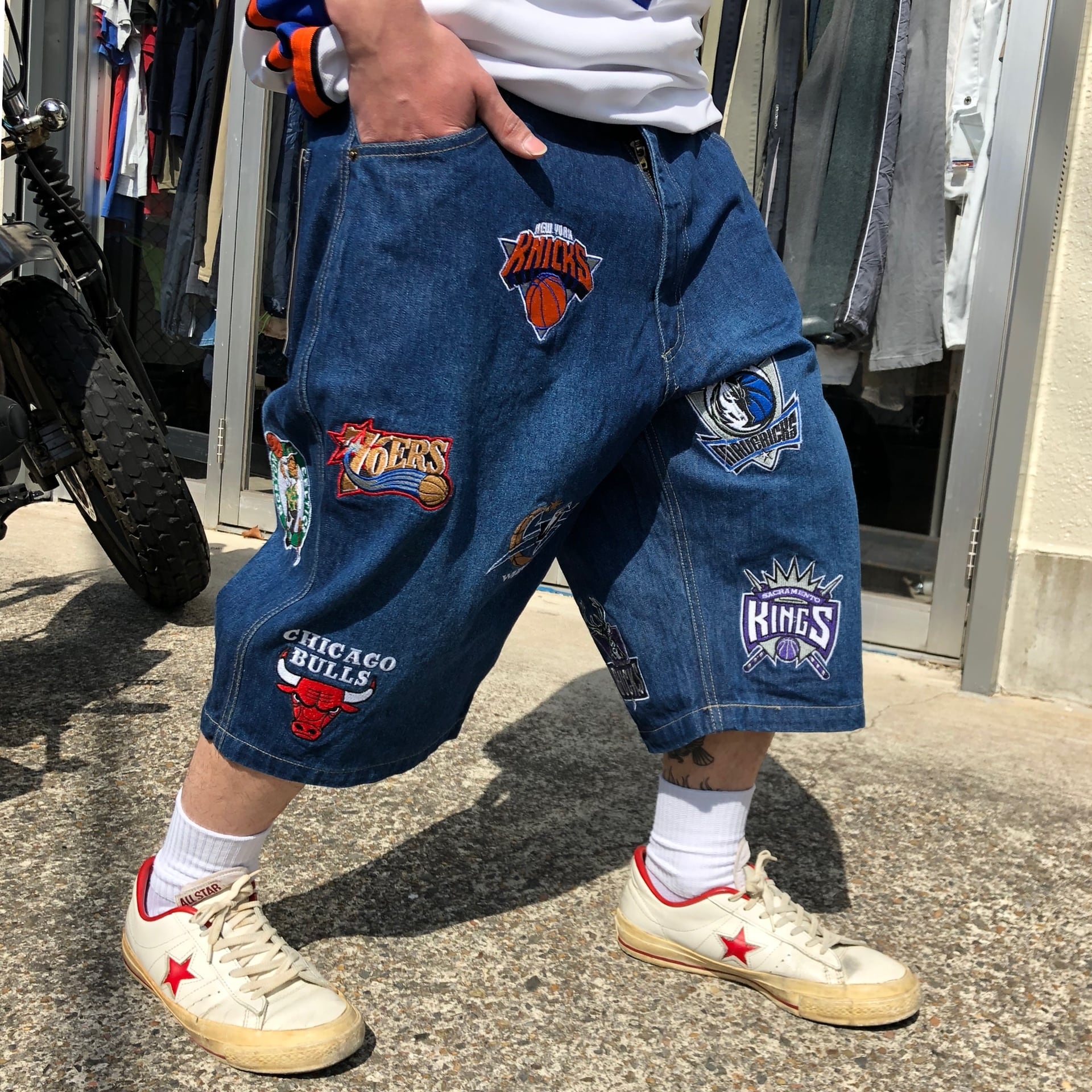 店舗良い UNK NBA 76ers ハーフパンツデニム i9tmg.com.br