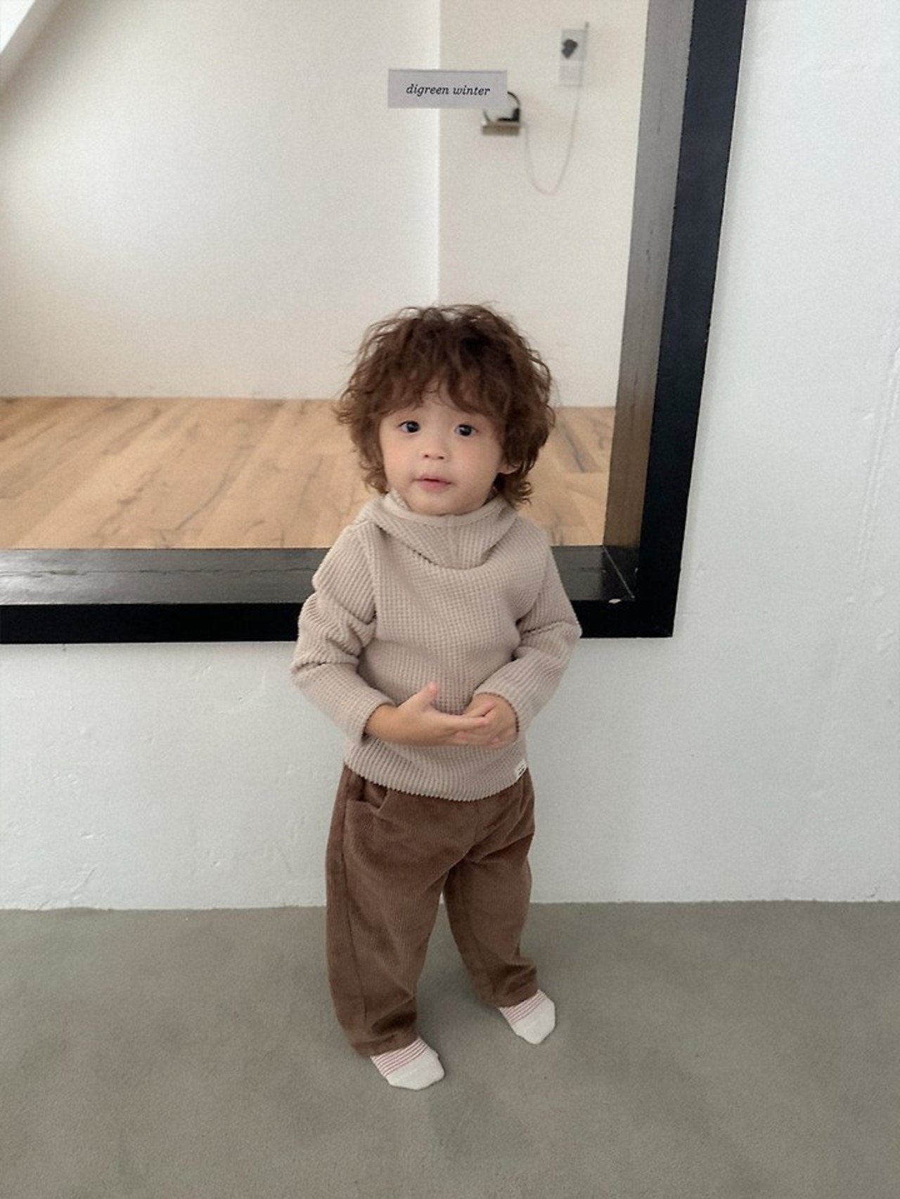 〖取寄〗韓国子供服 / 26winter / Digreen / ワッフルフーディー / キッズ / 冬服 *S~2XL*