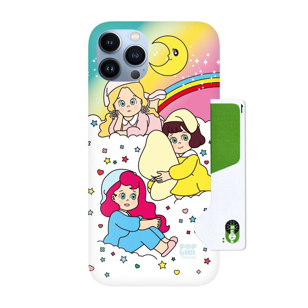 カード収納型 スマホケース Popgirl Friends かわいい レトロ キャラクター 韓国 デザイナーズ Iphone Galaxy 携帯カバー キラキラ 女の子 おやすみ Pg08 アイフォン ギャラクシー 背面ポケット 軽量 薄型 衝撃吸収 タフ設計 レンズ保護 韓国スマホケース専門店