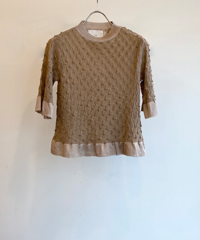 TAN/24SS-18 TINY HORNS KNITTED TOPS(MOCA)