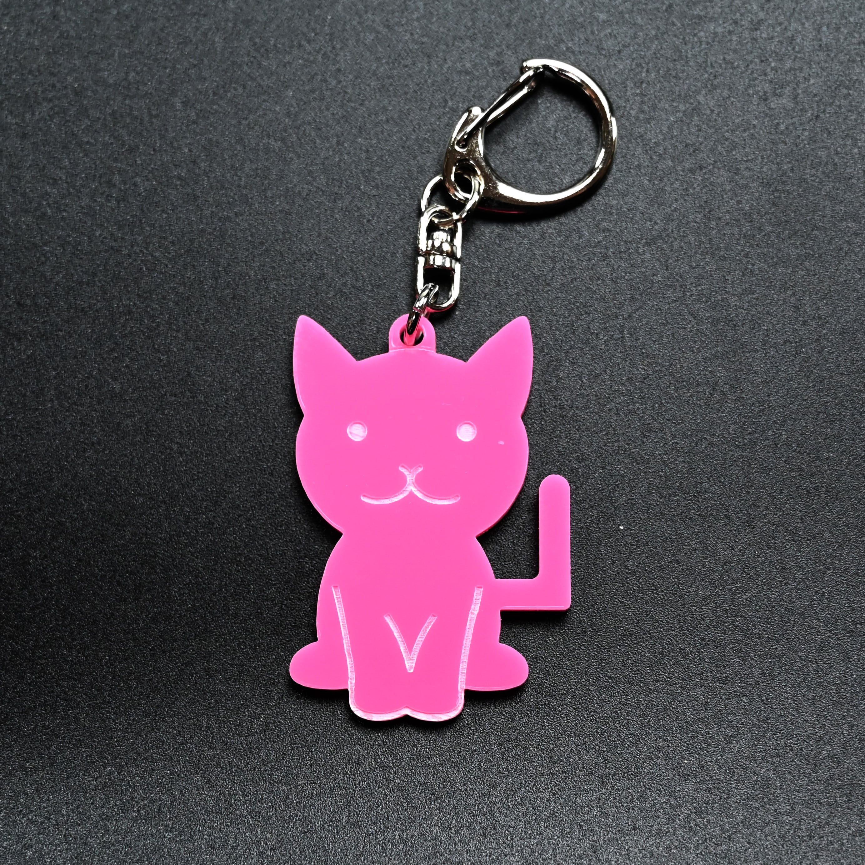 14kgf 幸せと春を運ぶ猫のチャーム◝✩ピンク 猫ひげ「幸運のお守り」カプセルキーホルダー猫ちゃん① | 長崎尾