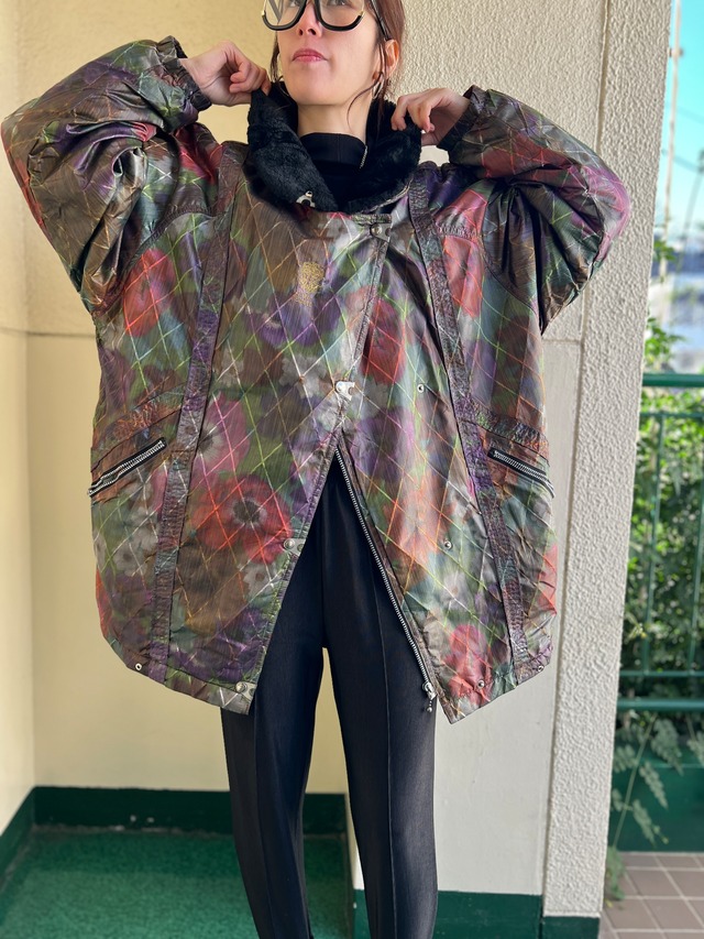 Vintage Finland floral blouson  ( ヴィンテージ フィンランド 花柄 中綿入り ブルゾン )