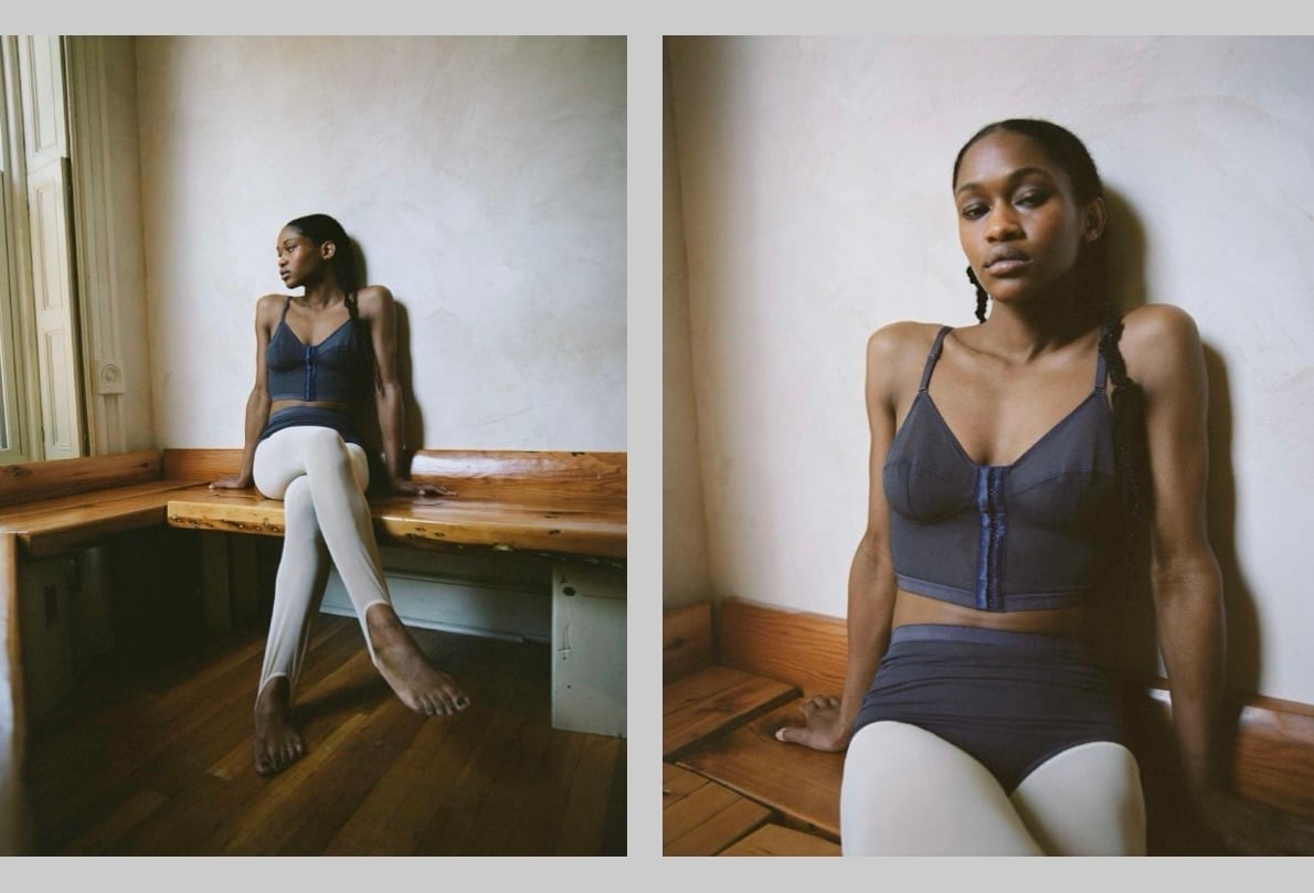 OVERNEATH / NET×BUSTIER Navy×Lemon OVERNEATH/Bustier036N ネットビスチェ NAVY×LEMON | stoa｜アパレル