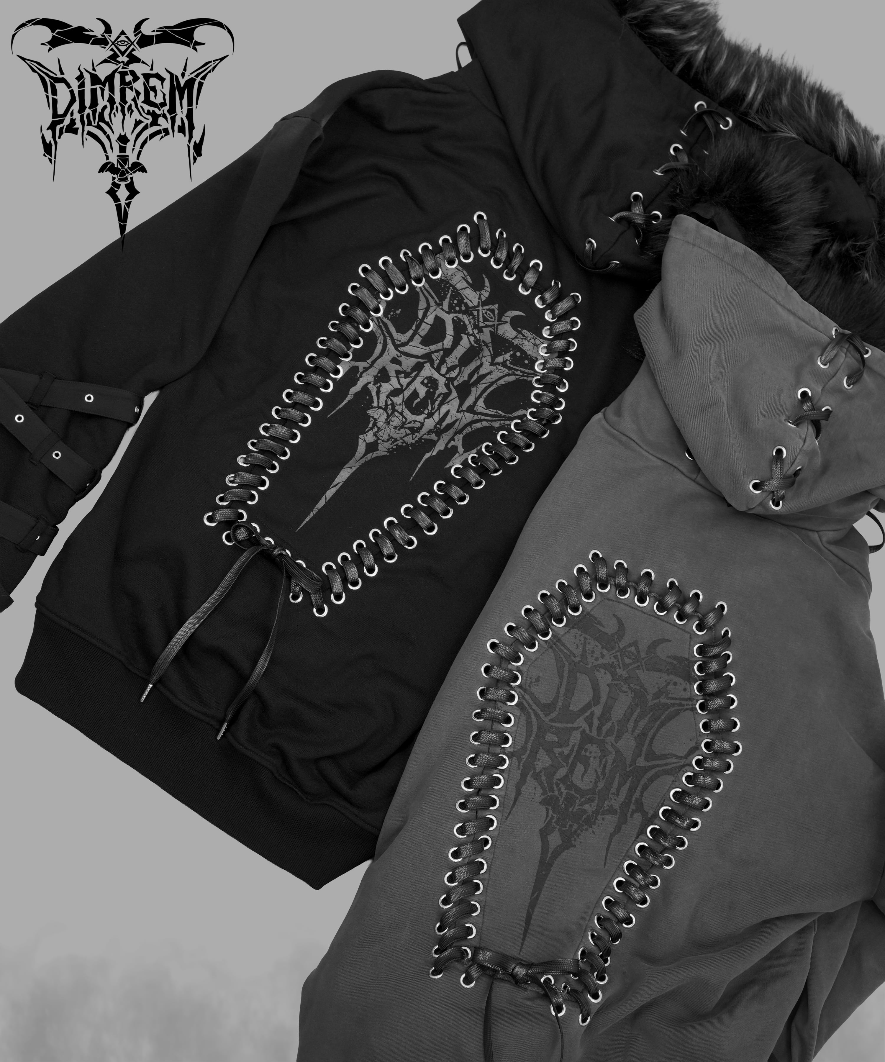 専用DimMoire ファーフードGothicパーカー Gray XL DimMoire