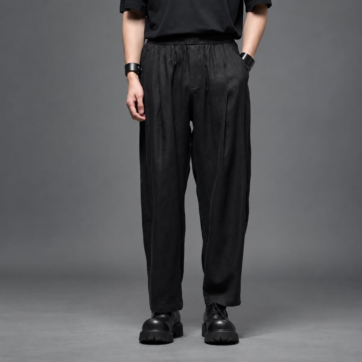 【ORV0111】Linen Retro Wide-Leg Straight Loose Trousers / 3color