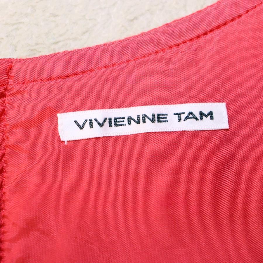 VIVIENNE TAM ジャンパーワンピース S 赤 ドッキング ツイード VIVIENNE TAM ジャンパーワンピース S 赤 ドッキング ツイード