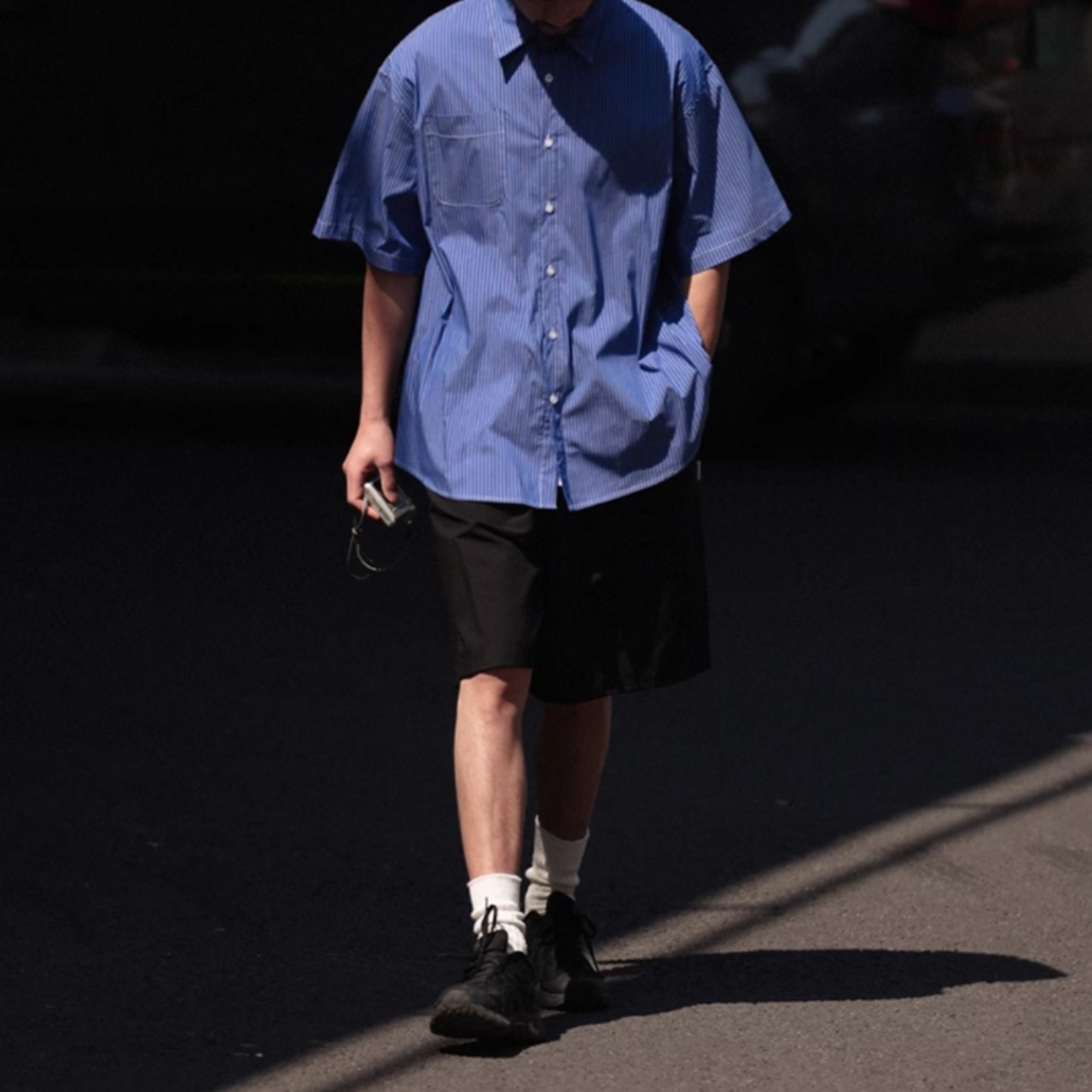 カジュアルストライプルーズ半袖シャツ　0699