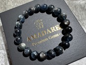 No.1709【S】ブラックスターアクアマリンブレスレット