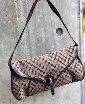 CELINE セリーヌ マカダム キャンバス×レザー ホーボー ロゴスタッズ 