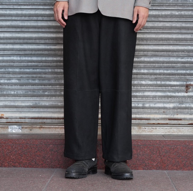 Gorsch the merry coachman(ゴーシュザメリーコーチマン) 24AW "Lamb Leather Easy Trousers" -BLACK-