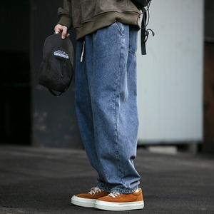 Straight Drawstring Jeans Pants【B0291】
