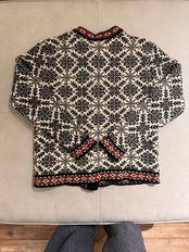 L.L.Bean Nordic Pattern Merino Wool Cardigan Made in AUSTRALIA