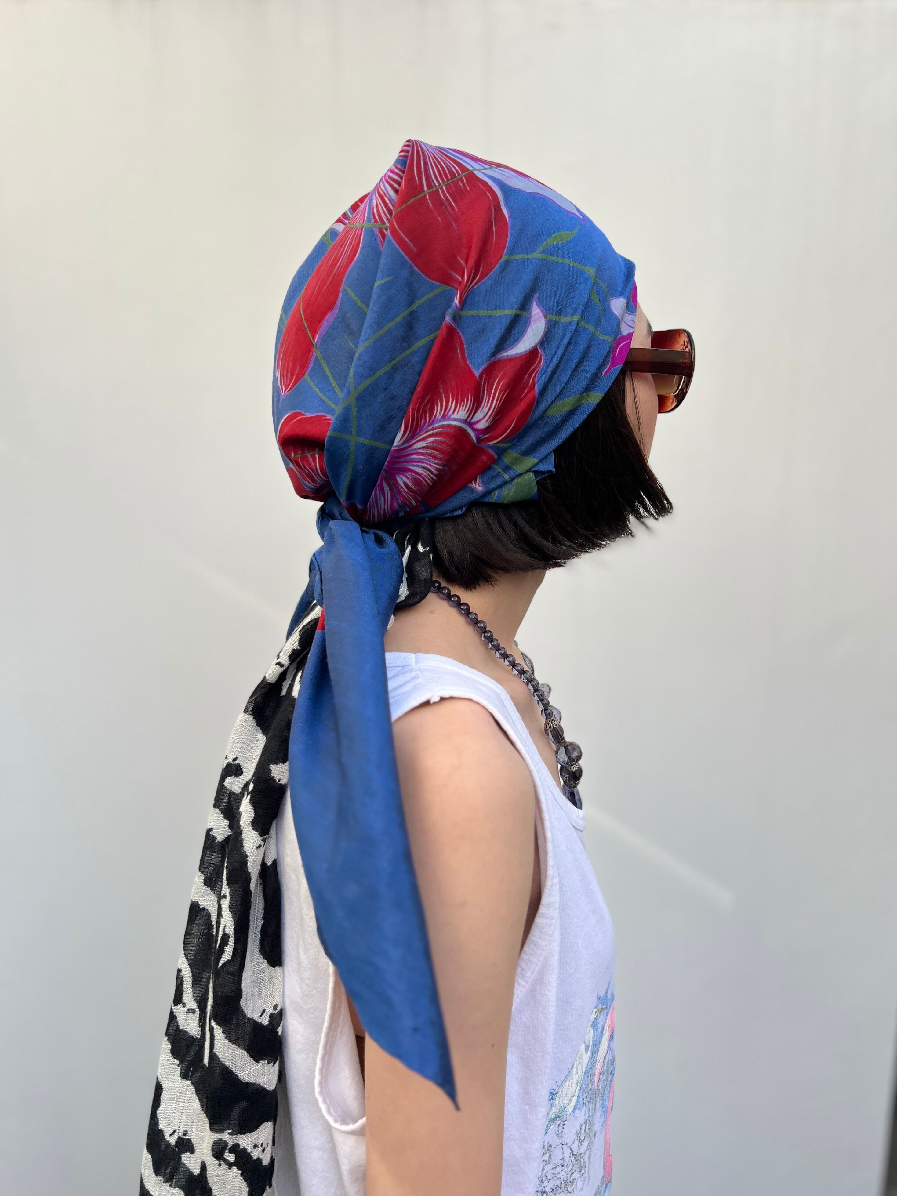 美品】visvim SILK SCARF シルクスカーフ NAVY ネイビー JMW シルク